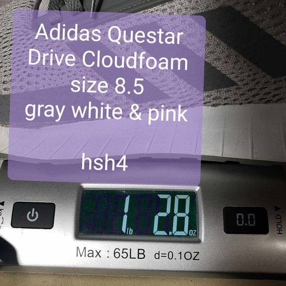 Adidas Questar Drive Cloudfoam Women 8.5 Cloth Gray White & Pink Sneakers - Picture 9 of 9
